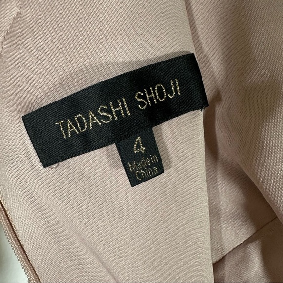 Tadashi Shoji Paillette Embroidered Antique Pink Lace and Sequin Dress Size 4 - Picture 11 of 17